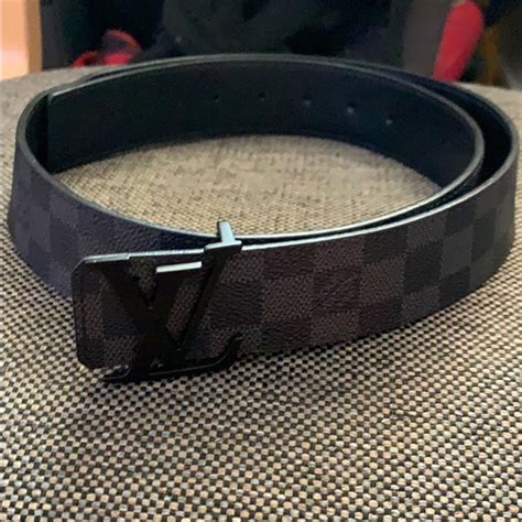 louis vuitton black checkered belt